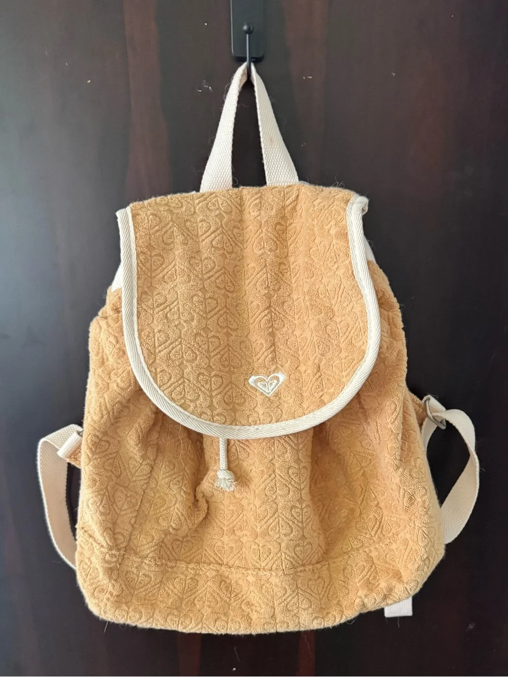 Roxy Cloth Drawstring Backpack - Tan - Picture 1 of 2
